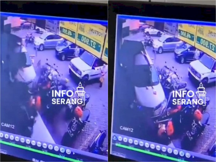 Emak-emak Tabrak Dagangan dan Motor di Depan Minimarket, Diduga Tak Mahir Bawa Mobil
