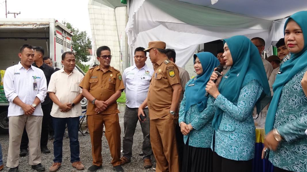 Ketua TP PKK Riau Tinjau Gerakan Pangan Murah di Tembilahan, Beras Lokal Diserbu Warga