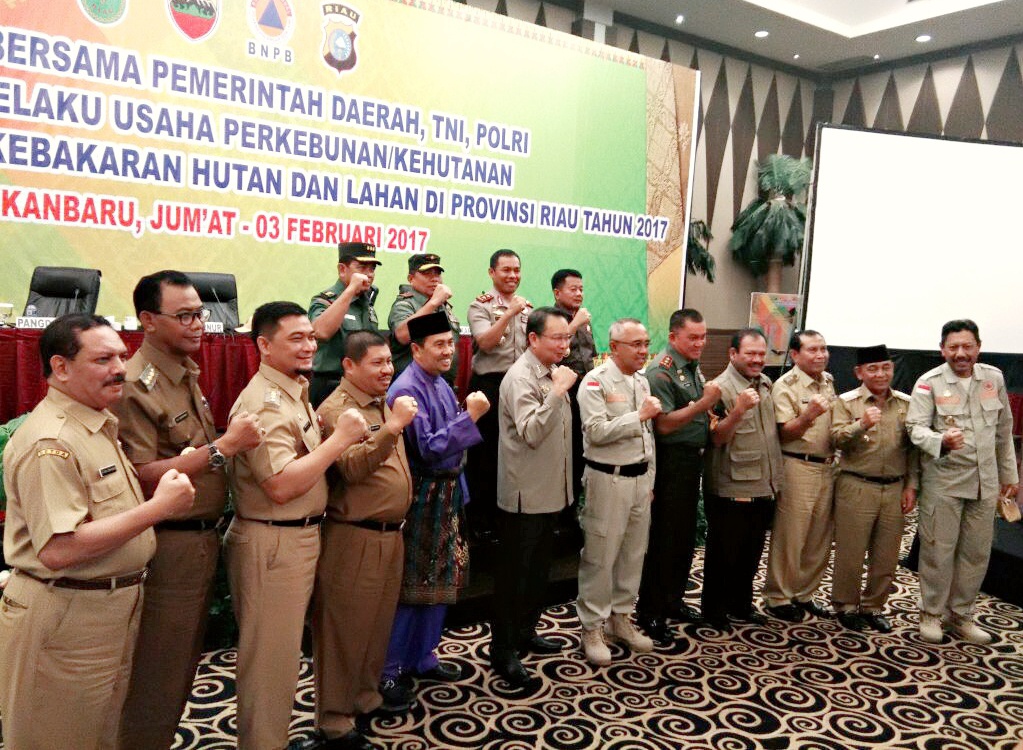 Sekda Inhil Ikuti Apel Kesiapan Siagaan Darurat Penanggulangan Bencana Asap di Riau