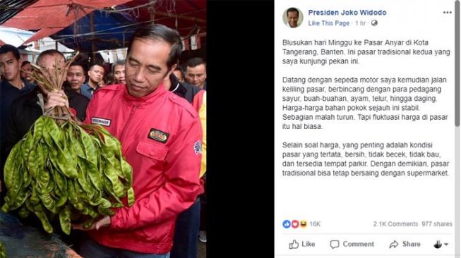 Naik Motor Custom, Jokowi ke Pasar Beli Tempe dan Petai