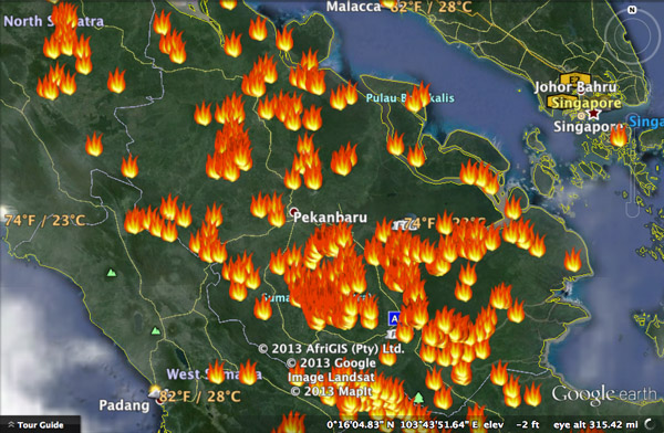 Di Riau Hanya Terpantau Satu Titik Api