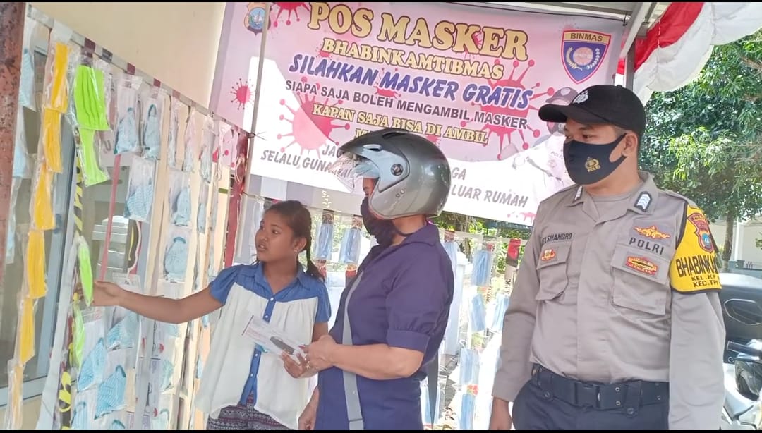 Inovasi Bhabinkamtibmas Kelurahan Kampung Baru Siapkan Pos Masker Gratis