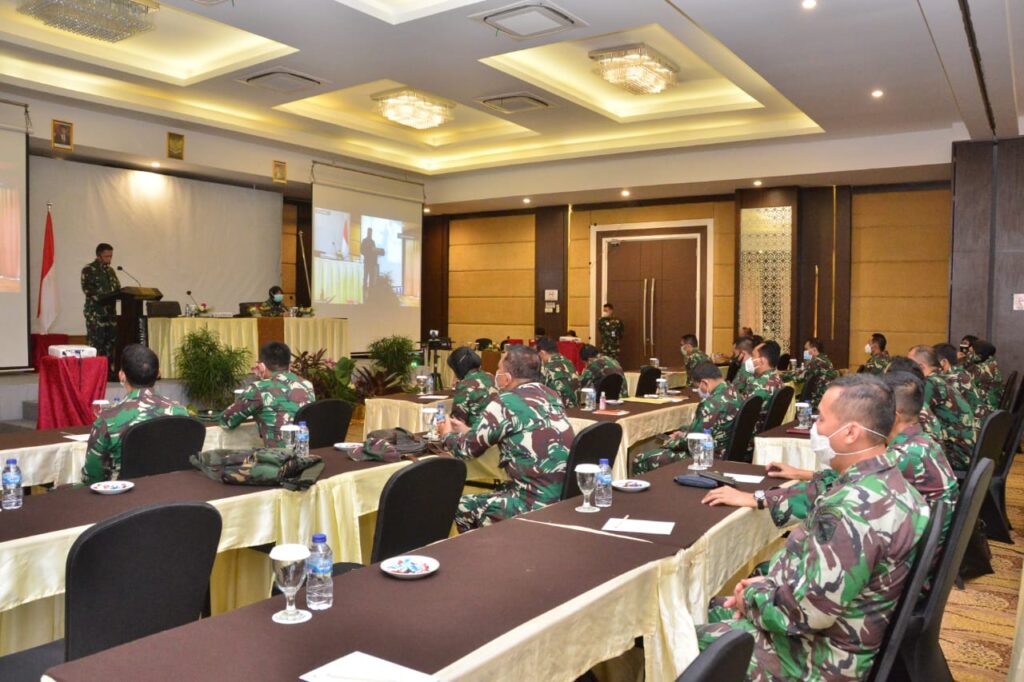 Kemhan Laksanakan Rapat Rekonsiliasi Laporan Realisasi Anggaran Wilayah dan Eselon I Kemhan dan TNI TA. 2020