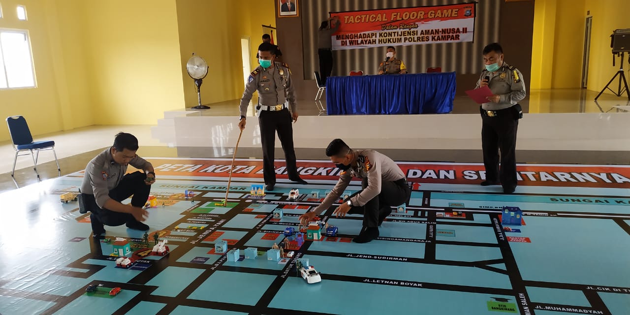 Polres Kampar Gelar Tactical Floor Games untuk Kesiapan Hadapi Kontijensi pada Ops Aman Nusa II