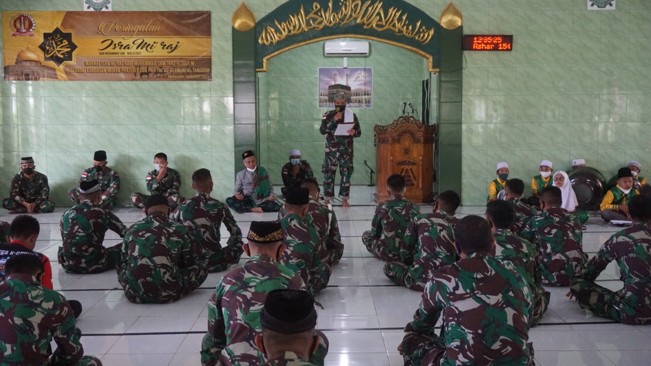 Korem 174 Merauke Gelar Peringatan Isra Mi'raj Nabi Muhammad SAW 1442 H/2021 M
