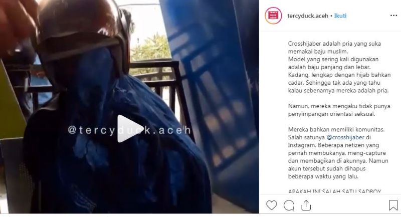 Crosshijaber Terciduk di Aceh, Netizen: Bagaimana Kalau Dia Masuk Toilet Cewek
