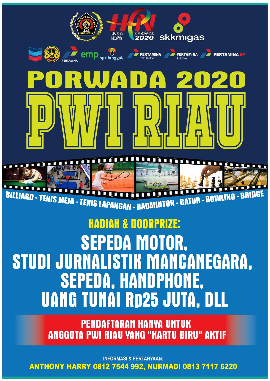 28 Februari, PWI Riau Gelar Porwada