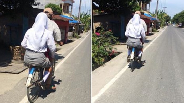 Foto Anak Diboceng Ayah Pakai Sepeda Ontel Tua Ini Diperbincangkan, Kisah Dibaliknya Haru
