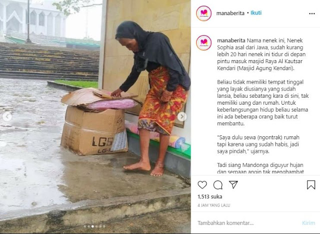 Kisah Nenek Tidur di Gerbang Masjid, Alasannya Ogah Masuk Disorot