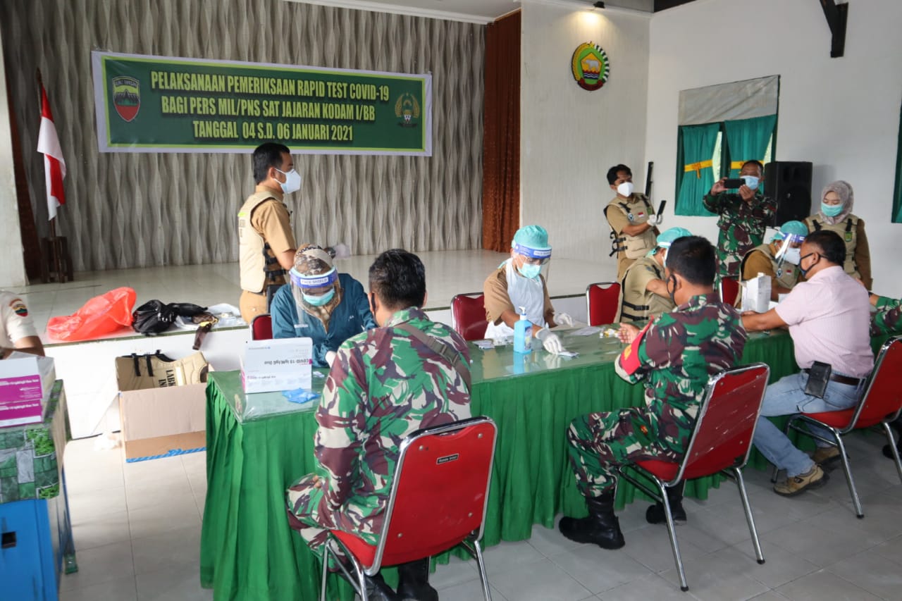 Seluruh Prajurit Kodim 0314/Inhil Lakukan Rapid Tes
