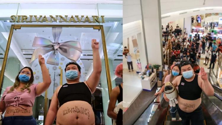Sindir Gaya Berpakaian Raja, Aktivis Thailand Keliling Mal Pakai Baju Begini