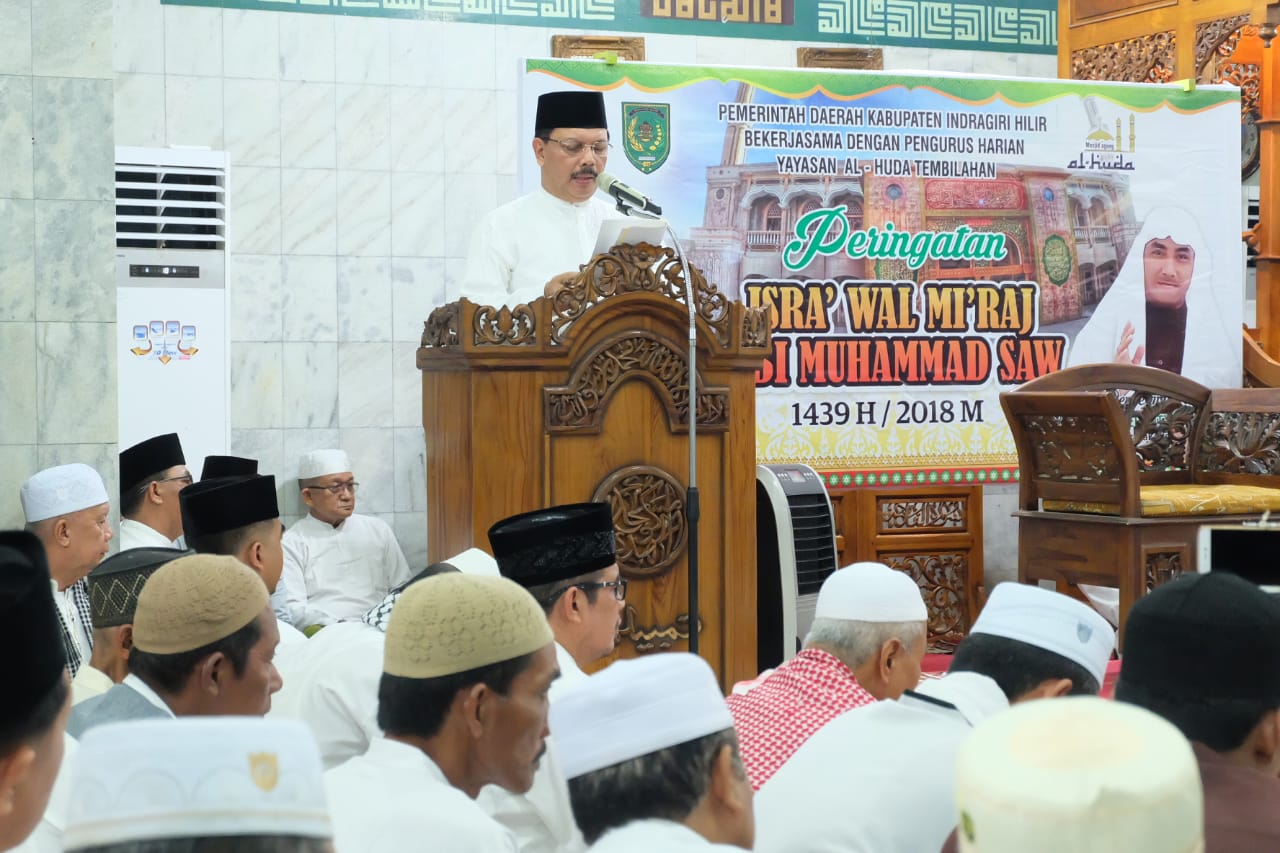 Said Syarifuddin Ikuti Isra' Mi'raj Nabi Muhammad SAW Di Masjid Al Huda, Tembilahan