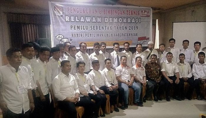 KPU Siak Kukuhkan 55 Relawan Demokrasi Pemilihan Umum 2019