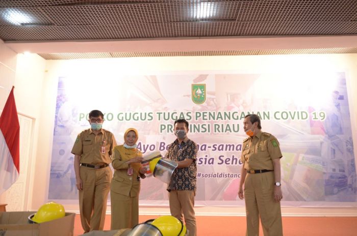 Gubri Terima Bantuan APD Dari PT Bumi Siak Pusako