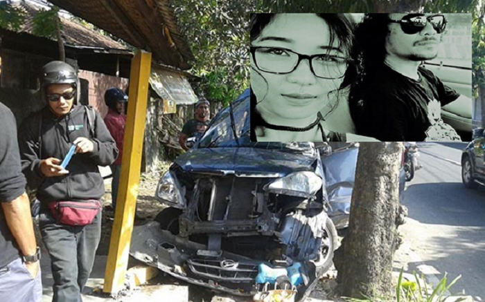Diduga Mengantuk, Mobil Personel Band Navicula Tabrak Pohon dan Warung,Teman Wanitanya Tewas