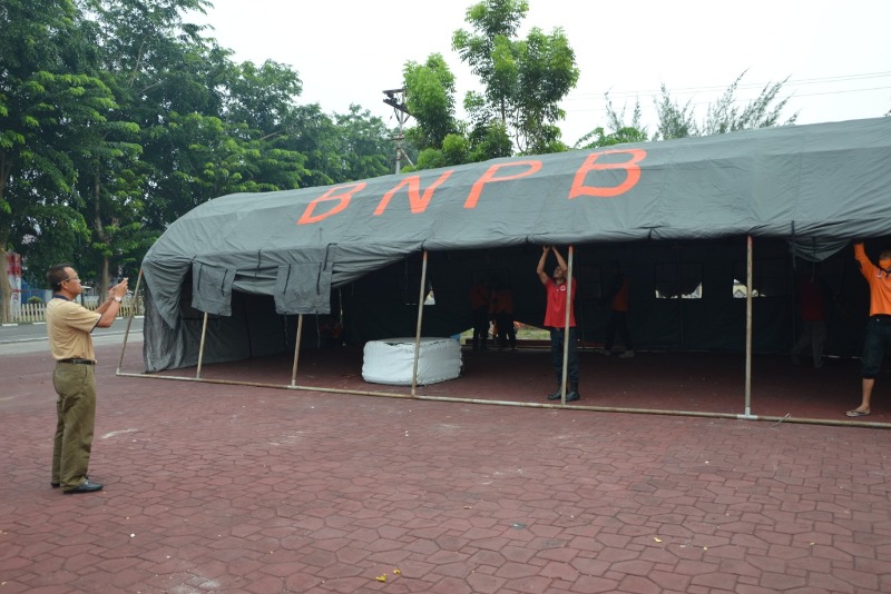 BPBD Kabupaten Bengkalis Dirikan Tenda untuk Posko Kesehatan Dampak Kabut Asap