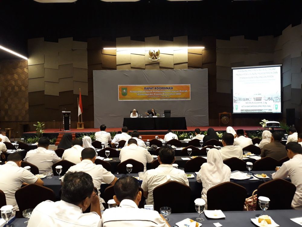 Pemprov Riau Mengadakan Rapat Koordinasi Penyusunan Propemperda 2020