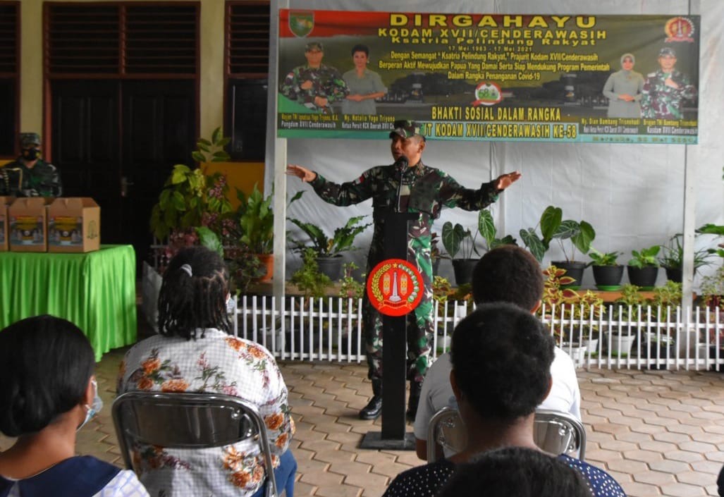 Danrem 174 Merauke Pimpin Bhakti Sosial HUT Ke-58 Kodam XVII/Cenderawasih