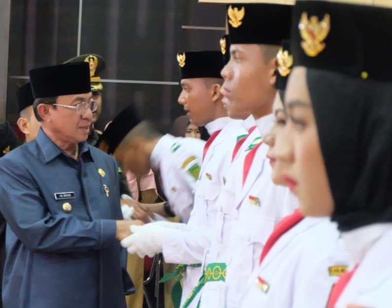 Bupati Inhil HM Wardan Kukuhkan Paskibra Tahun 2019, Prosesi Berlangsung Khidmat