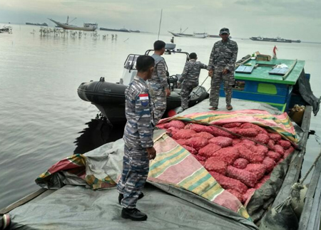 TNI AL Dumai Gagalkan Penyelundupan 9 Ton Bawang Asal Malaysia