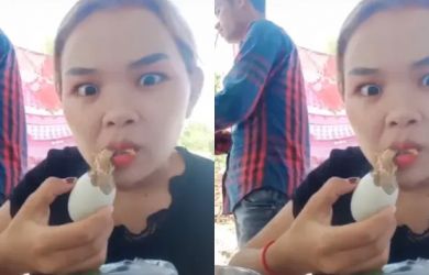 Wanita Ini dengan Lahap Makan Anak Ayam Utuh, Serius ini Jijik Banget!