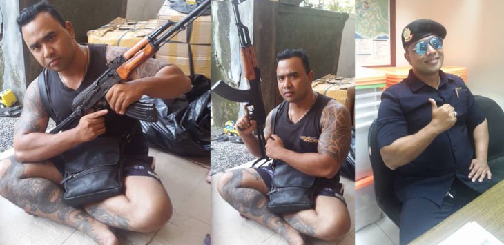 Pria Kekar Bertato ini Ditangkap Polisi Setelah Pamer AK-47 di Facebook, Faktanya...