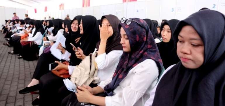 Puluhan Bumil Ikuti Test CPNS Kemenag Riau