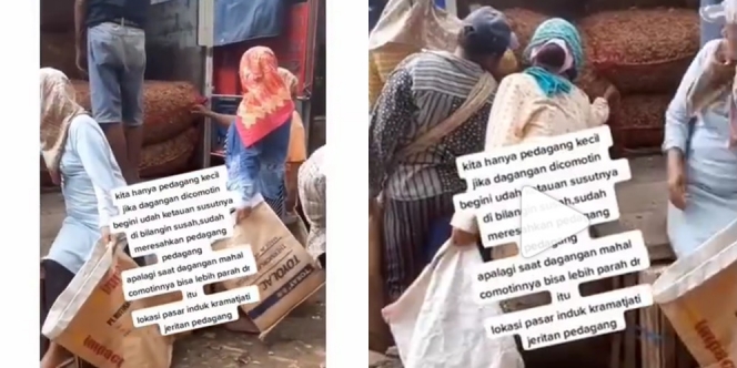 Hhhmm... Ibu-Ibu Santai Comoti Cabai di Karung, Pedagang Cuma Bisa Elus Dada
