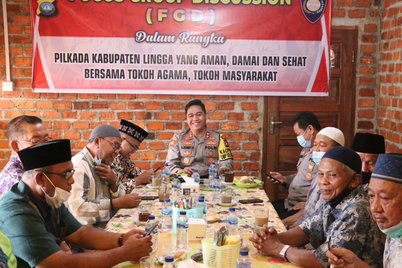 Polres Lingga Gelar FGD Dalam Rangka Wujudkan Pilkada Aman Damai Tertib dan Sehat di Kabupaten Lingga