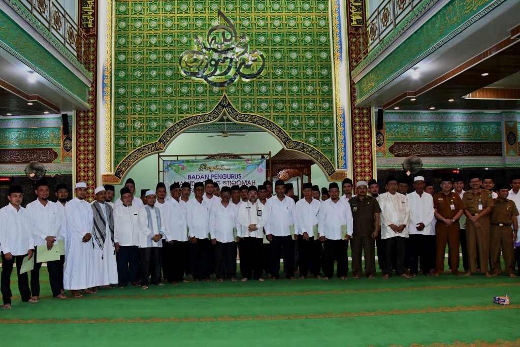 Pengurus Masjid Agung Istiqomah 2019-2022 dikukuhkan, Berikut Nama-namanya