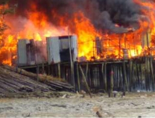 Kompor Meledak, 7 Unit Rumah di Inhil Terbakar
