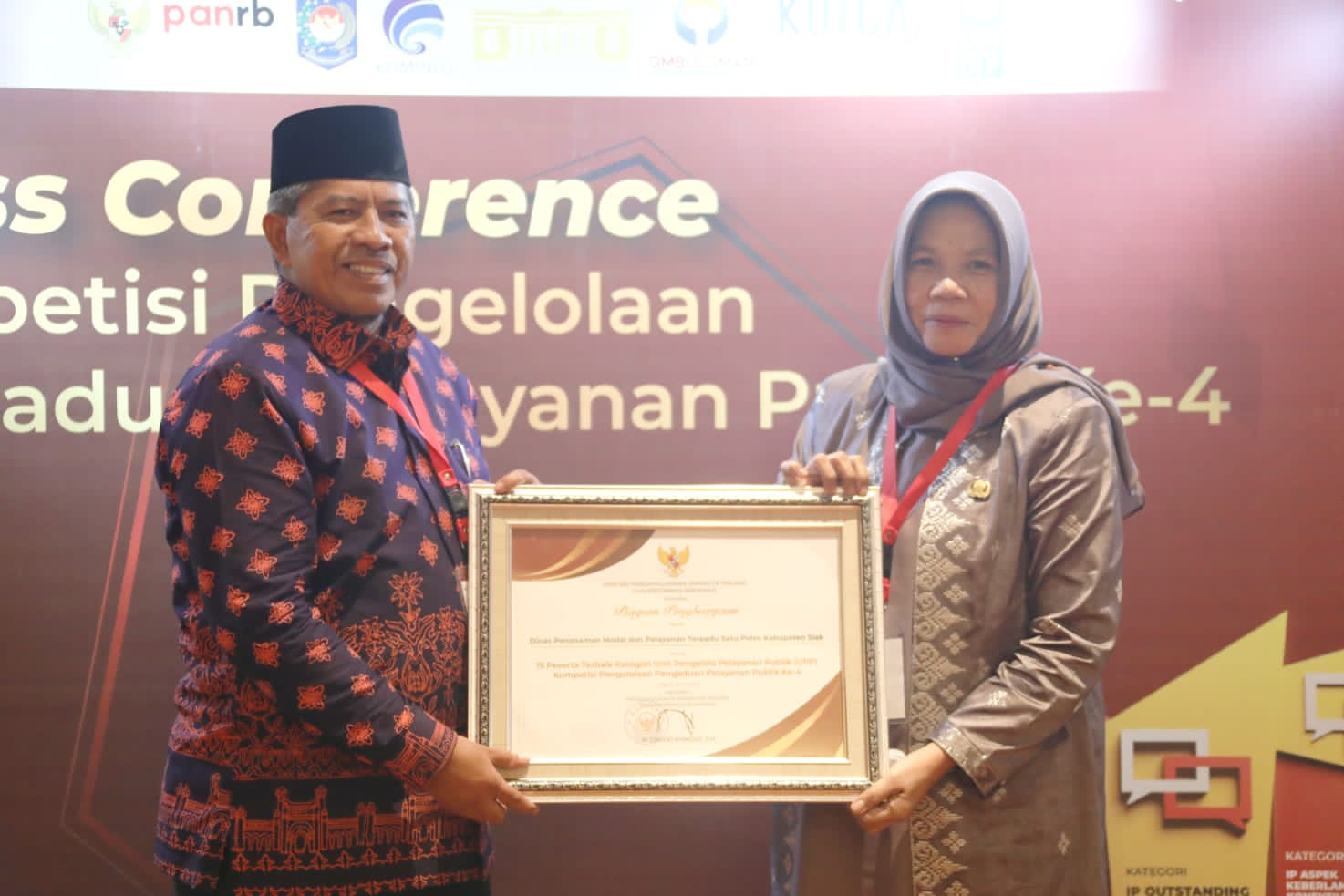 DPMPTSP Kabupaten Siak Terima Penghargaan 51 Pengelola Pengaduan Pelayanan Publik Terbaik se Indonesia