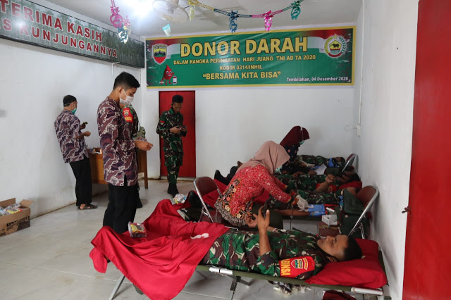 Hari Juang Kartika TNI-AD, Kodim 0314/Inhil Taja Donor Darah