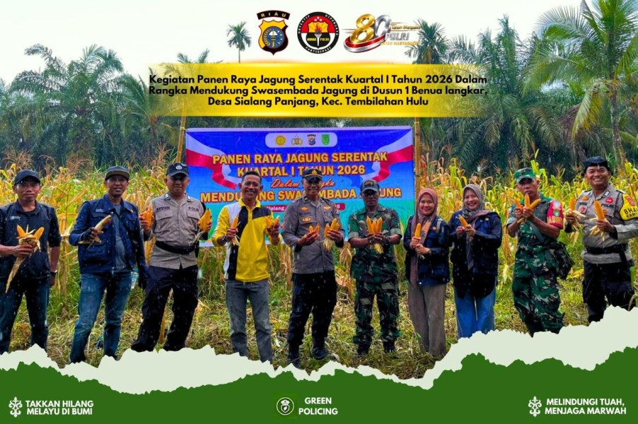 Polri dan BUMDes Sakinah Bersinergi Wujudkan Swasembada Jagung di Tembilahan Hulu