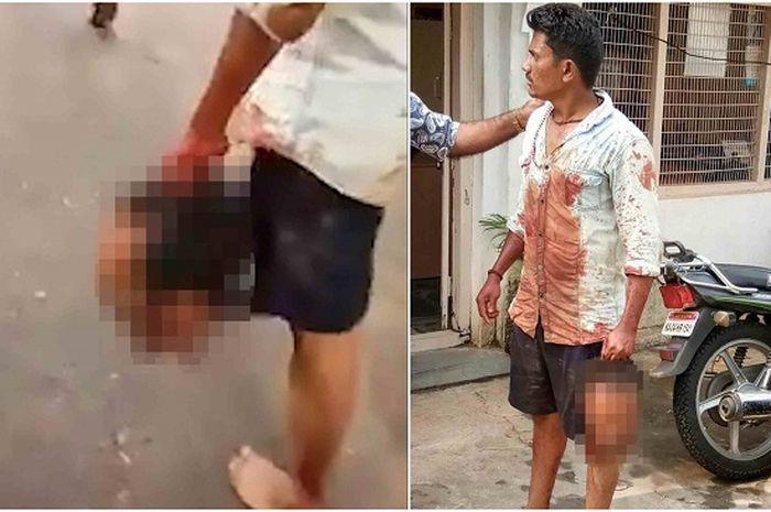 Tiduri Ibunya, Pria ini Tanpa Ragu Tebas Kepala Temannya dan Lakukan Hal ini