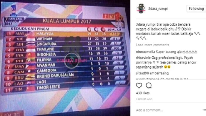 Tv Malaysia Salah Pasang 8 Bendera Peserta SEA Games 2017