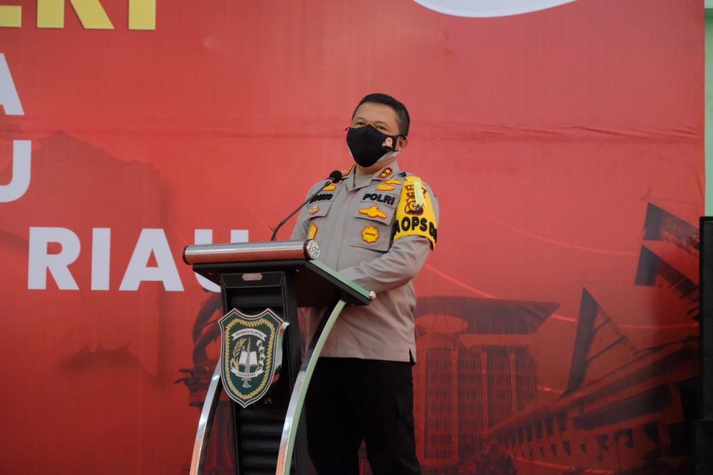 Polri Peduli Negeri Gelar Vaksinasi Mahasiswa di Universitas Islam Riau