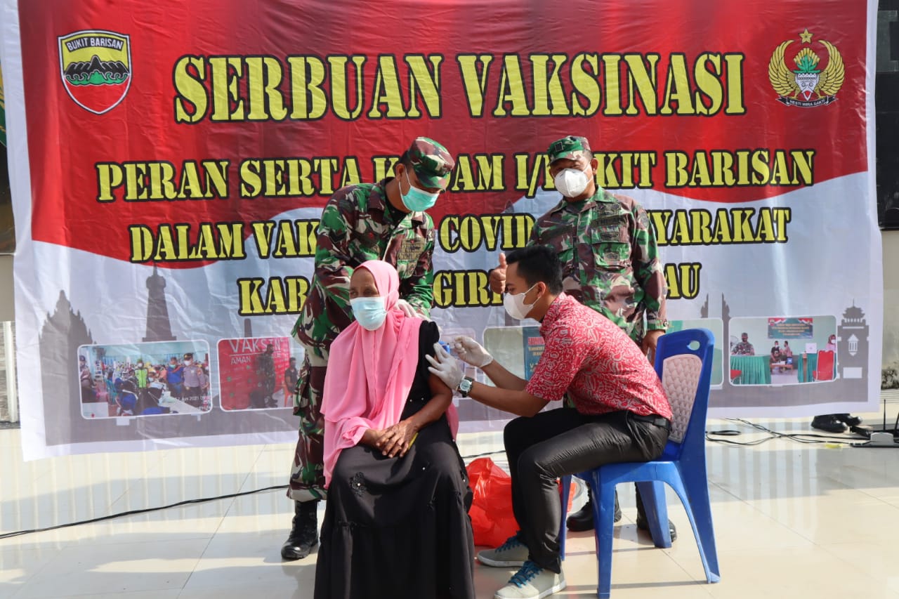 Program Vaksinasi dari Kodam I/BB Terpantau Berlangsung di Swarna Bumi Tembilahan