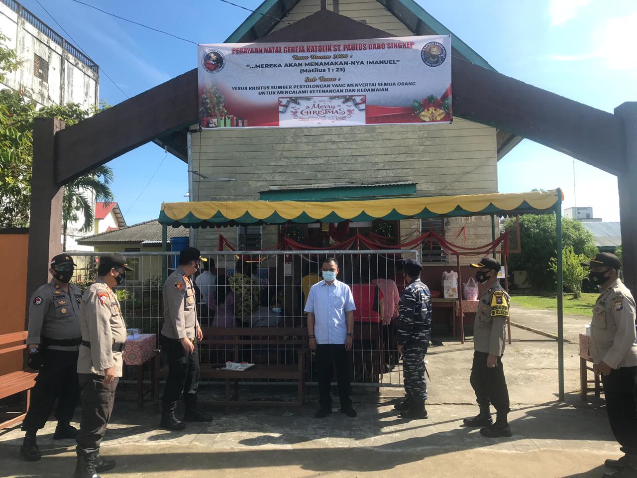 Dalam Rangka Natal Tahun 2020, Polres Lingga Lakukan Pengamanan Gereja dan Patroli Gabungan Skala Besar