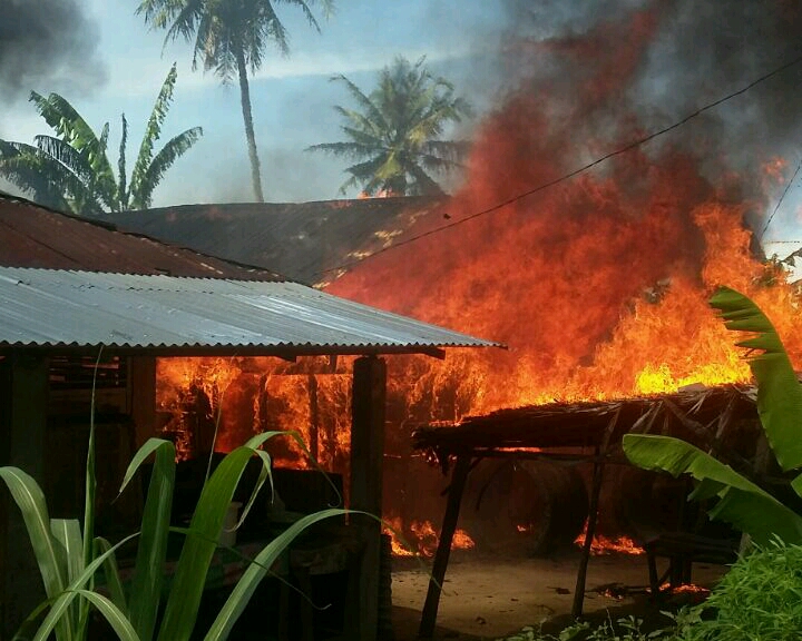 Dua Unit Rumah di Pesisir Selatan Dilalap Jago Merah