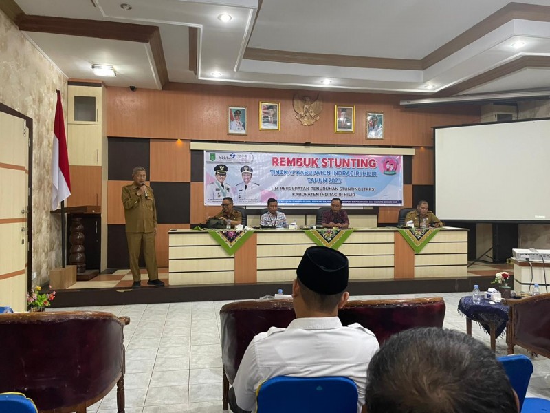 Wakil Bupati H Syamsuddin Uti  Membuka Secara Langsung  Rembuk Stunting Yang Dilaksanakan di Aula Bappeda