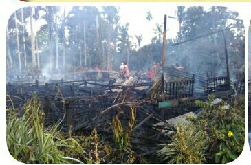 Dua Rumah Petani di Inhil Ludes Terbakar