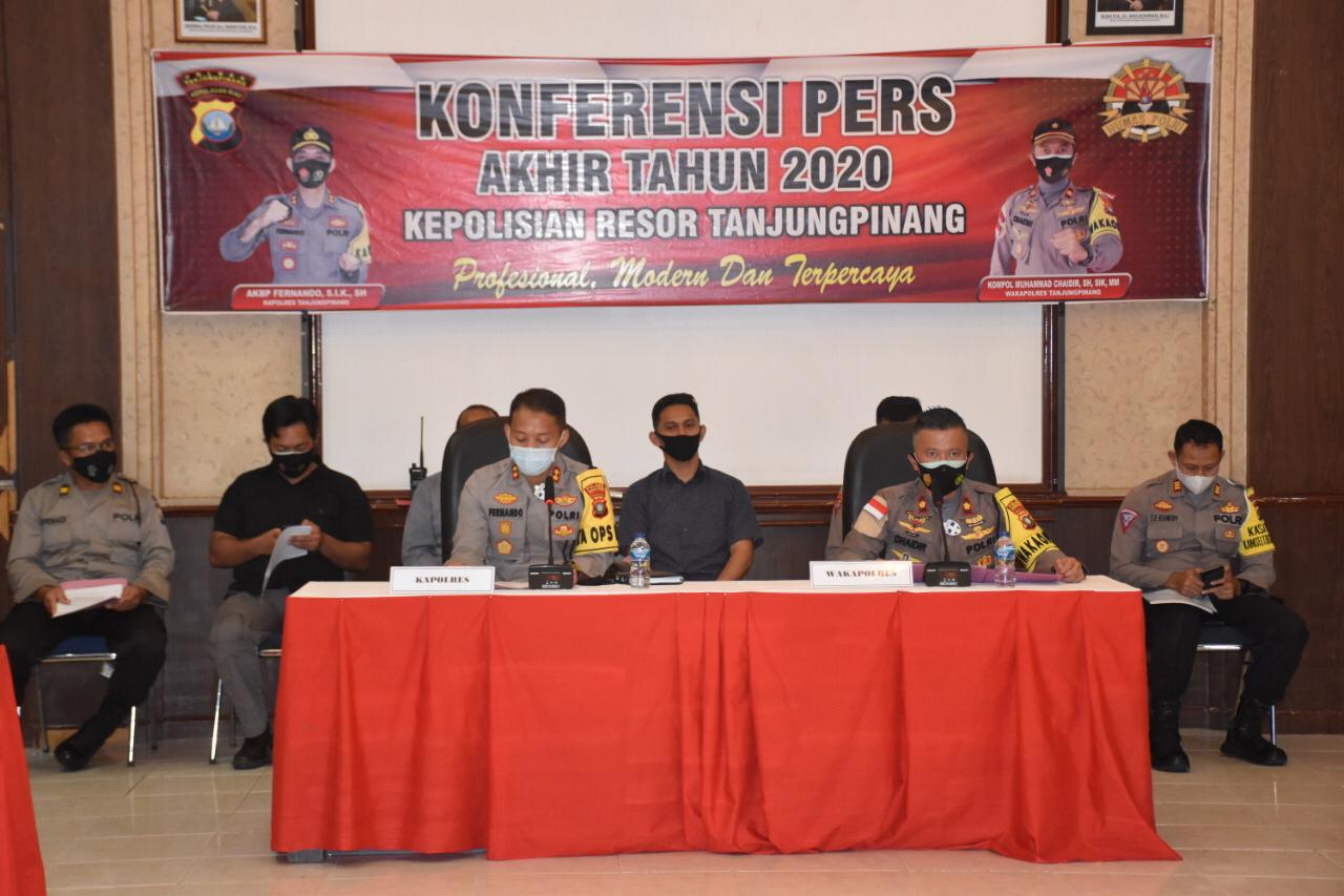 Polres Tanjungpinang Gelar Konferensi Pers Akhir Tahun 2020