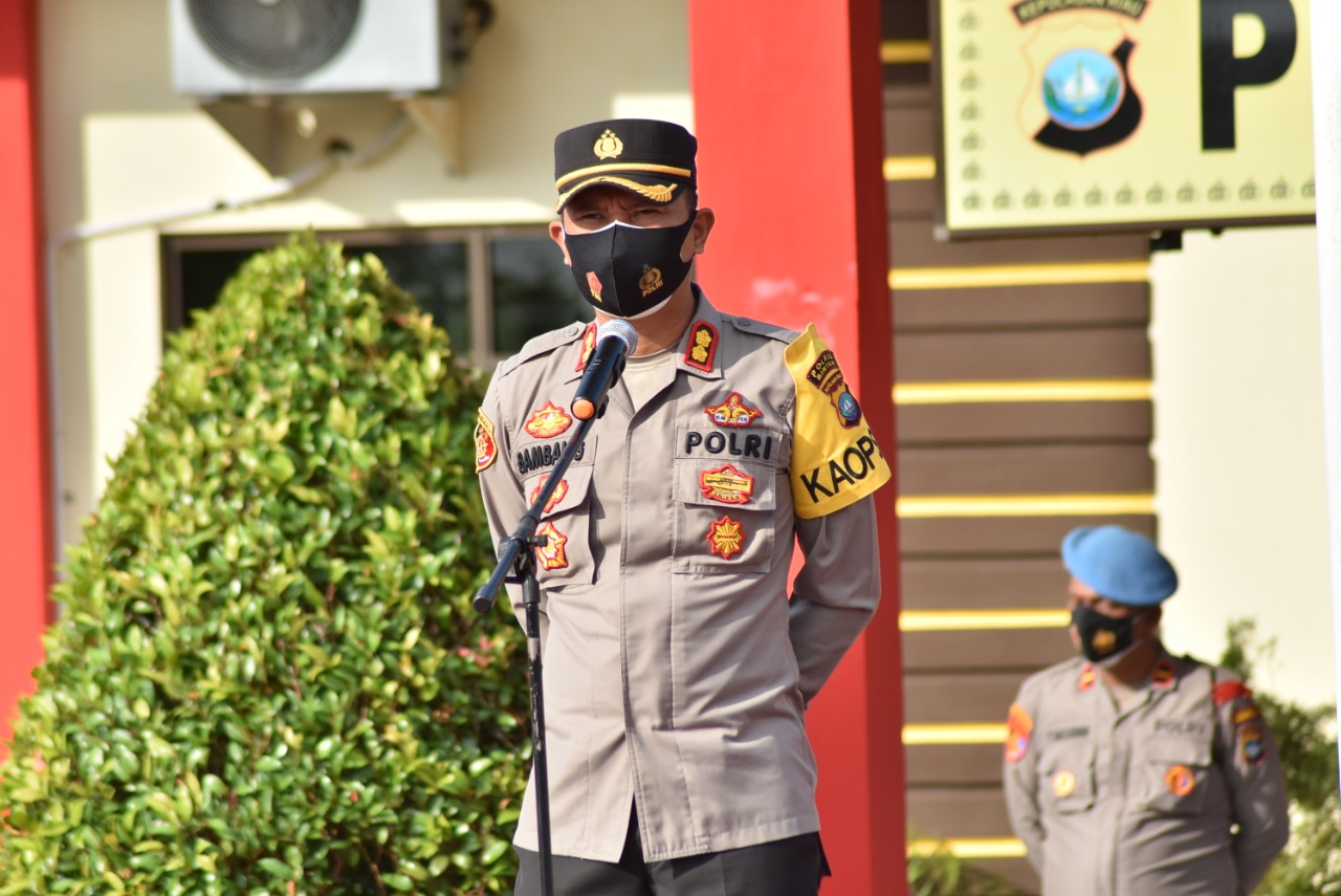 Polres Bintan Gelar Apel Kesiapan Bhabinkamtibmas dan Tenaga Kesehatan sebagai Tracer dan Vaksinator Covid-19