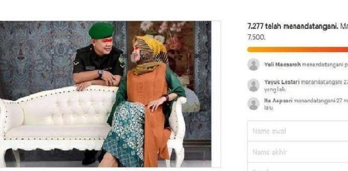 Ketahuan Selingkuh, Istri Sah Anggota TNI Ajukan Petisi Agar Suaminya Dipecat