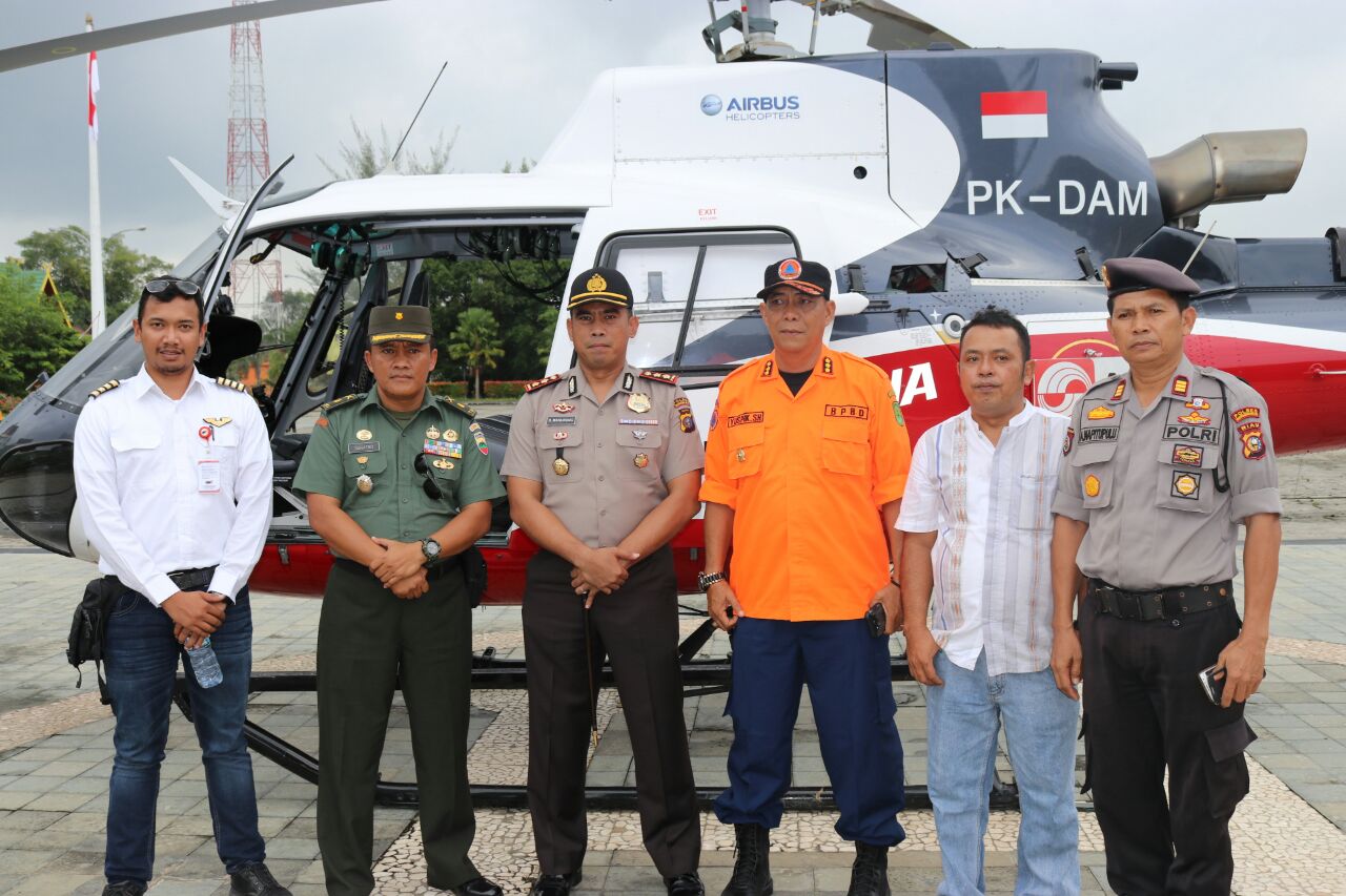 Kapolres Patroli Udara Pantau Titik-titik Rawan Karlahut di Inhil
