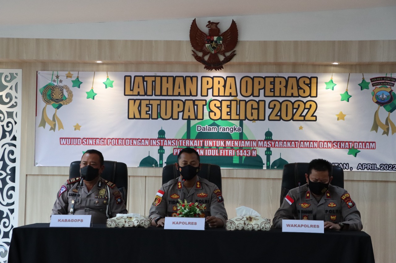 Pengamanan Idul Fitri, Polres Bintan Latihan Pra Ops Ketupat Seligi 2022