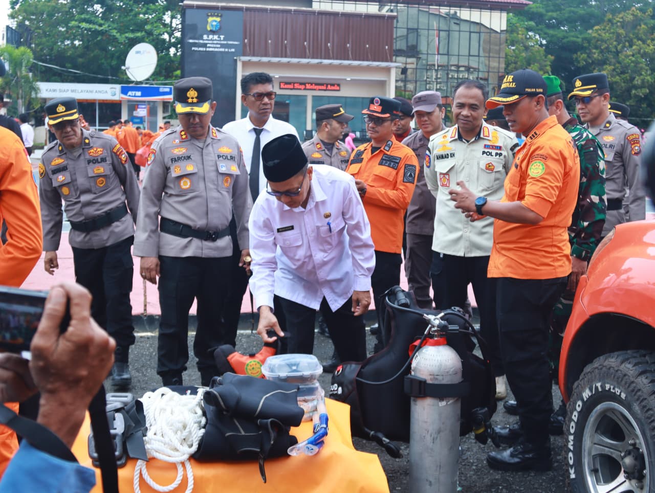 Asisten I Setda Inhil hadiri apel kesiapan tanggap darurat bencana di Polres Inhil